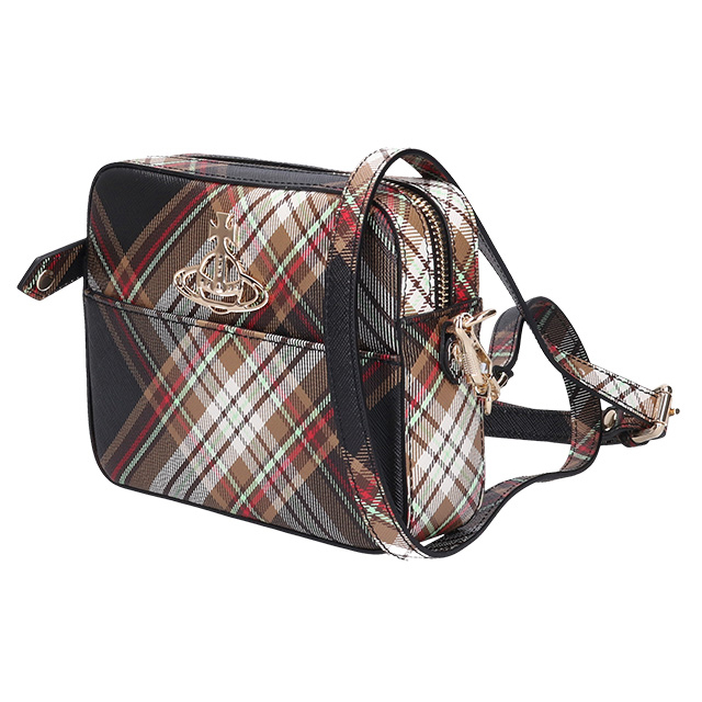 ヴィヴィアン ウエストウッド ショルダーバッグ レディース ブランド Vivienne Westwood ダービー クロスボディ 4304006YU D101 TARTAN BROWN BLACK バッグ ビビアン 斜めがけ 高級 おしゃれ プレゼント 女性 実用的 かわいい_1