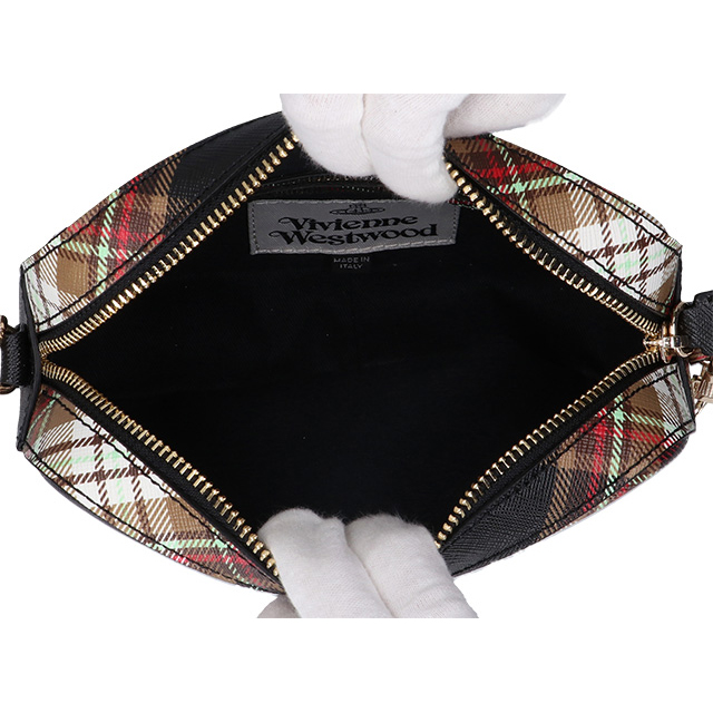 ヴィヴィアン ウエストウッド ショルダーバッグ レディース ブランド Vivienne Westwood ダービー クロスボディ 4304006YU D101 TARTAN BROWN BLACK バッグ ビビアン 斜めがけ 高級 おしゃれ プレゼント 女性 実用的 かわいい_4