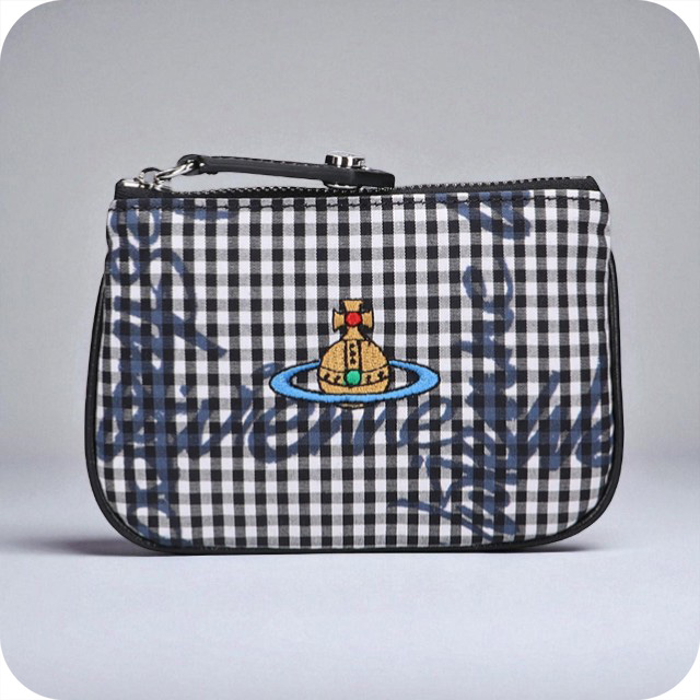 ヴィヴィアン ウエストウッド コインケース レディース ブランド Vivienne Westwood ギンガム 小銭入れ ロゴ 56010004U W011T O302 GINGHAM VW BLACK 財布 ビビアン 小銭入れ 小さい 高級 おしゃれ プレゼント 実用的 かわいい