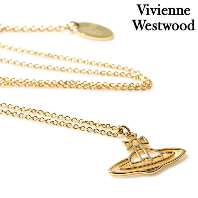 ヴィヴィアン ウエストウッド ネックレス レディース ブランド Vivienne Westwood THIN LINES FLAT ORB 真鍮 63020260-R001 ゴールド ア