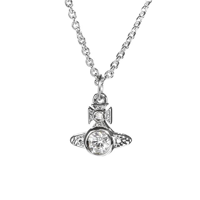 ヴィヴィアン ウエストウッド ネックレス レディース ブランド Vivienne Westwood ロンドン オーブ 真鍮 63020278-02P102 シルバー×クリア アクセサリー ビビアン_1