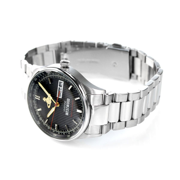 ヴィヴィアンウエストウッド クランボーン 40mm 日付表示 クオーツ メンズ 腕時計 VV207BKSL Vivienne Westwood ブラック_3