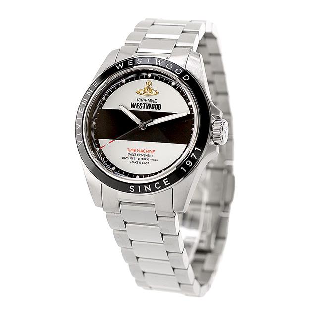 ヴィヴィアン ウエストウッド ブラックウォール クォーツ 電池式 腕時計 ブランド メンズ Vivienne Westwood VV293BKSL アナログ ブラック ホワイト 黒 おしゃれ 防水 プレゼント 男性 実用的_1
