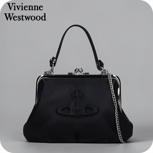 ヴィヴィアン ウエストウッド ショルダーバッグ レディース ブランド Vivienne Westwood がま口 2WAY 4B01001DW BLACK ビビアン 斜めがけ 高級 おしゃれ プレゼント 女性 実用的 かわいい