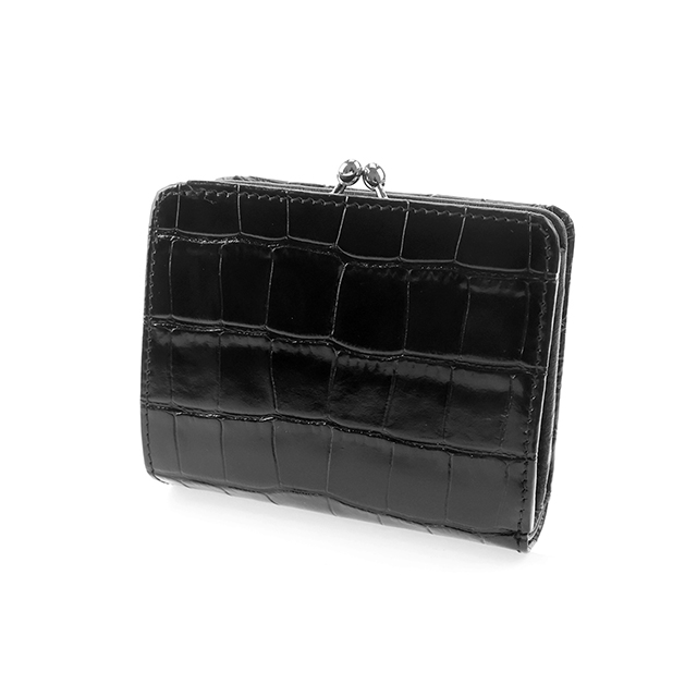 ヴィヴィアン ウエストウッド 二つ折り財布 二折財布 レディース ブランド Vivienne Westwood EMBOSS CROC LEATHER がま口 ロゴ 51010020U L0039 N401 BLACK ビビアン_2