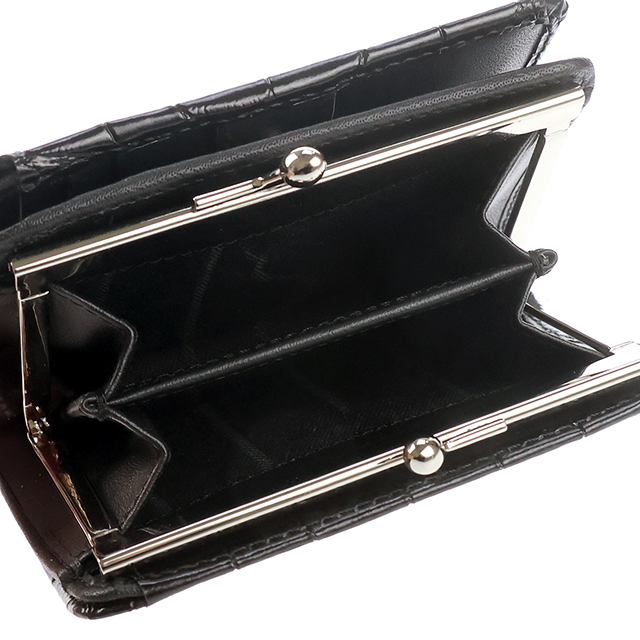 ヴィヴィアン ウエストウッド 二つ折り財布 二折財布 レディース ブランド Vivienne Westwood EMBOSS CROC LEATHER がま口 ロゴ 51010020U L0039 N401 BLACK ビビアン_5