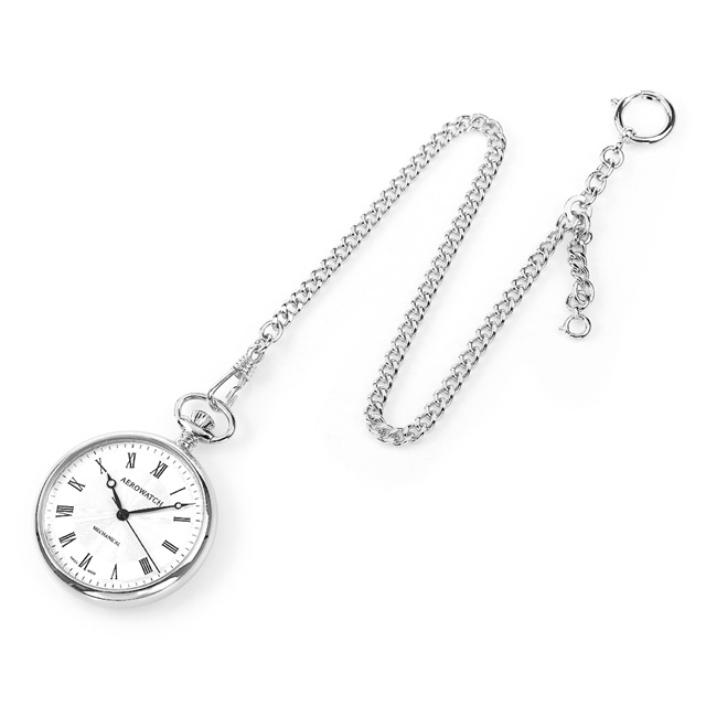 raku.です アエロウォッチ 手巻き 懐中時計 AEROWATCH 40828-PD02 シルバー