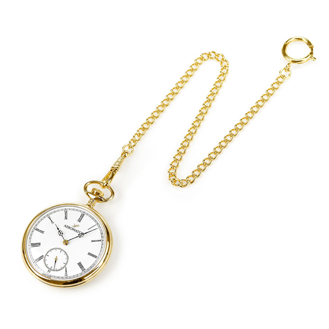 アエロウォッチ 手巻き 懐中時計 AEROWATCH 50827-JA01 ホワイト 白