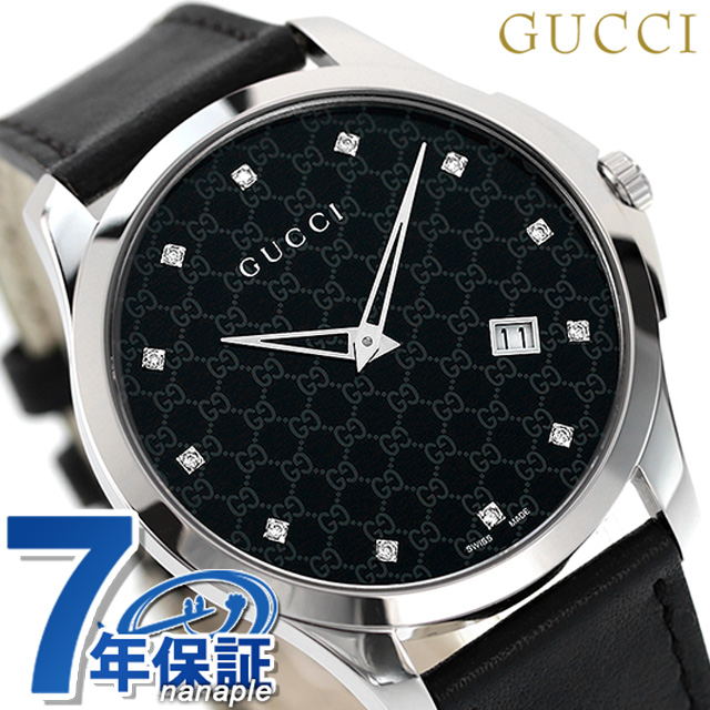グッチ Gタイムレス スリム ダイヤモンド メンズ 腕時計 ブランド YA126305 GUCCI ブラック
