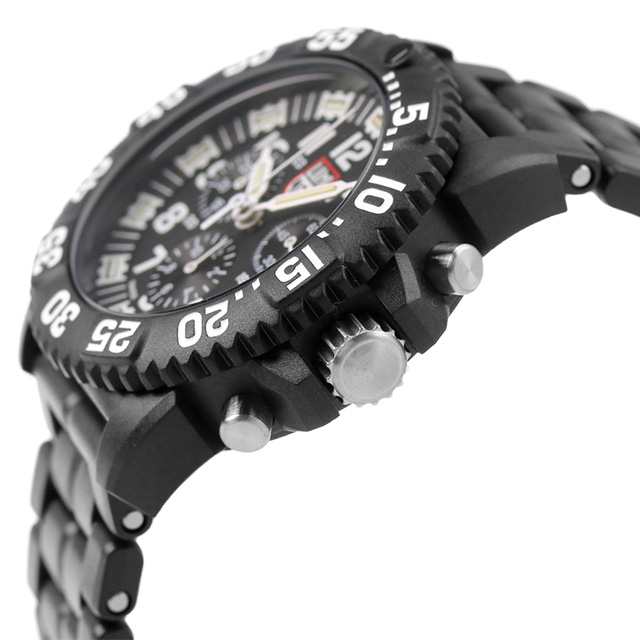 ルミノックス ネイビー シールズ カラーマークシリーズ クロノグラフ 3082 LUMINOX メンズ 腕時計 クオーツ オールブラック  ホワイト｜au PAY マーケット