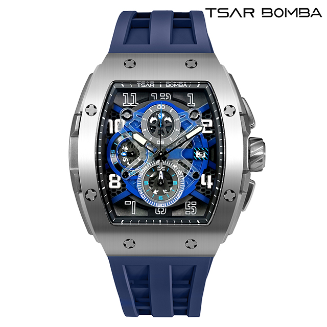 サーボンバ TB8211Q エレメンタルシリーズ クォーツ 電池式 腕時計 ブランド メンズ クロノグラフ オープンハート TSAR BOMBA TB8211Q-03 アナログ ブルーの通販は 27,170円