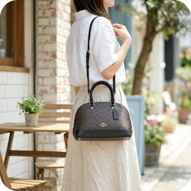 コーチ ハンドバッグ 2way ショルダーバッグ 斜めがけ レディース アウトレット ブランド COACH CCQ26 IMXAQ 27583 ダークブラウン/ブラック 軽量 小さめ 手提げ 高級 おしゃれ プレゼント 女性 実用的 かわいい_1
