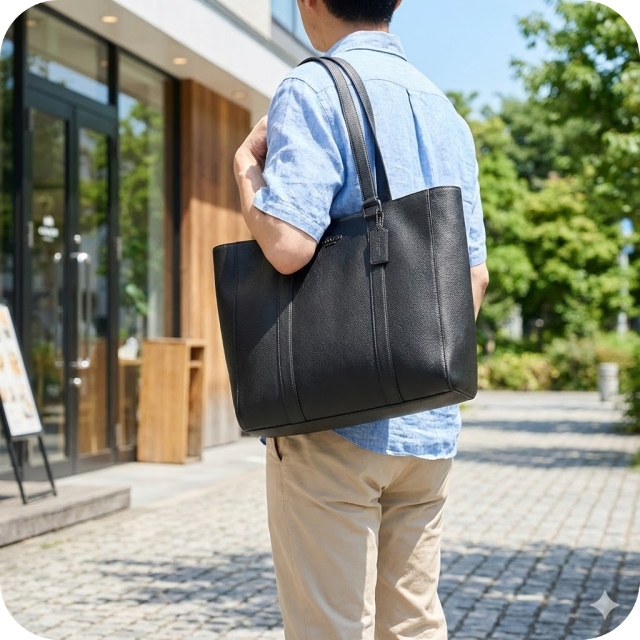 コーチ トートバッグ メンズ ブランド COACH レザー CR390 QB BK ブラック 軽量 手提げ ブランド 高級 おしゃれ プレゼント 男性 実用的 かっこいい_1