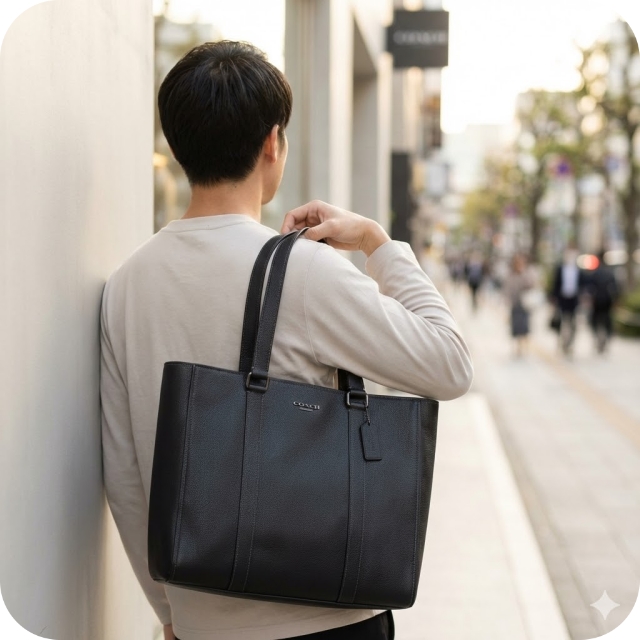 コーチ トートバッグ メンズ ブランド COACH レザー CR390 QB BK ブラック 軽量 手提げ ブランド 高級 おしゃれ プレゼント 男性 実用的 かっこいい_3