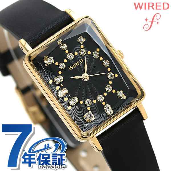 あす着 セイコー ワイアード エフ レディース 腕時計 スワロフスキー スクエア Agek453 Seiko Wired F ブラック ゴールドの通販はau Pay マーケット 腕時計のななぷれ