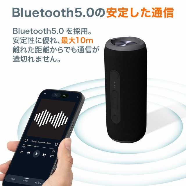 Bluetooth スピーカー 防水スピーカー 小型 TWS ポータブルスピーカー