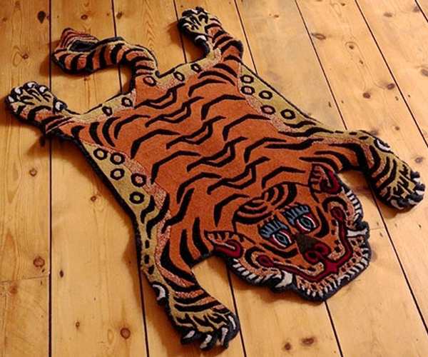 チベタンタイガーラグ ラージ DETAIL Tibetan Tiger Rug DTTR-01 Lサイズ 