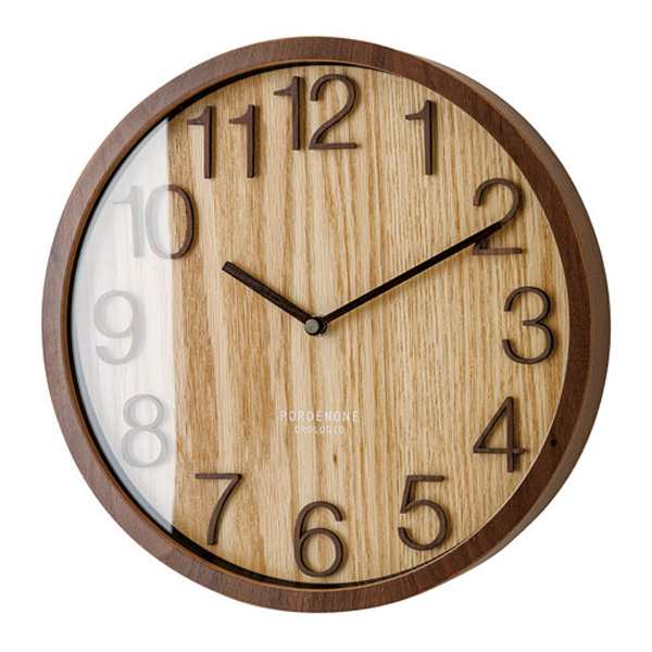 電波時計 おしゃれ 掛け時計 プロック 壁掛け時計 木製 ナチュラル CL-2940