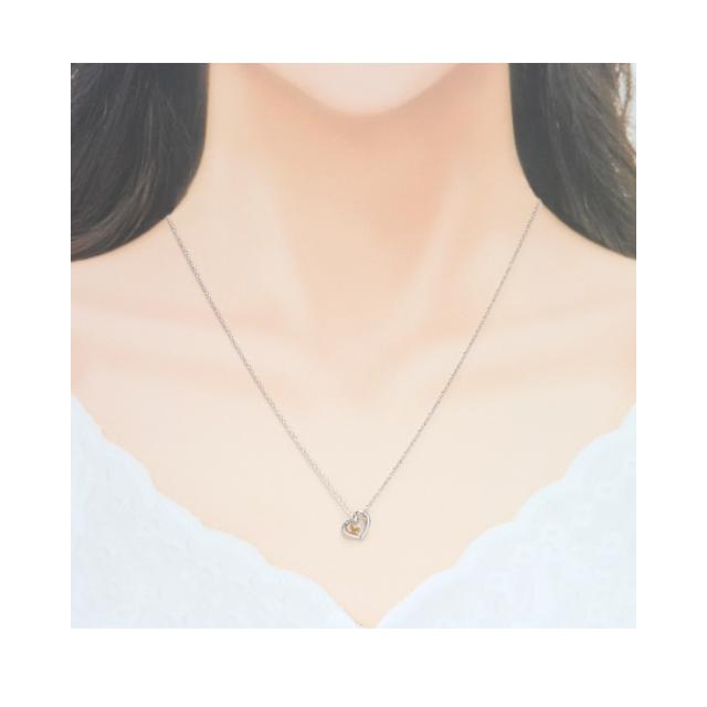 【リボン済＆紙袋】4°c ネックレス ヨンドシー 正規品 レディース 11月 誕生石 誕生日 ハートモチーフ ネックレス 4℃ 4ドシー 4度 4c ペンダント シトリン ダイヤモンド アクセサリー ジュエリー エターナルシルバー 祝い_7