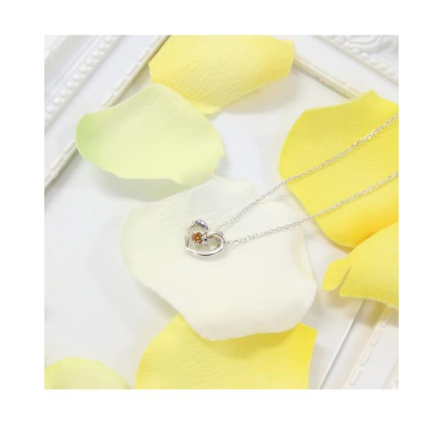 【リボン済＆紙袋】4°c ネックレス ヨンドシー 正規品 レディース 11月 誕生石 誕生日 ハートモチーフ ネックレス 4℃ 4ドシー 4度 4c ペンダント シトリン ダイヤモンド アクセサリー ジュエリー エターナルシルバー 祝い_9