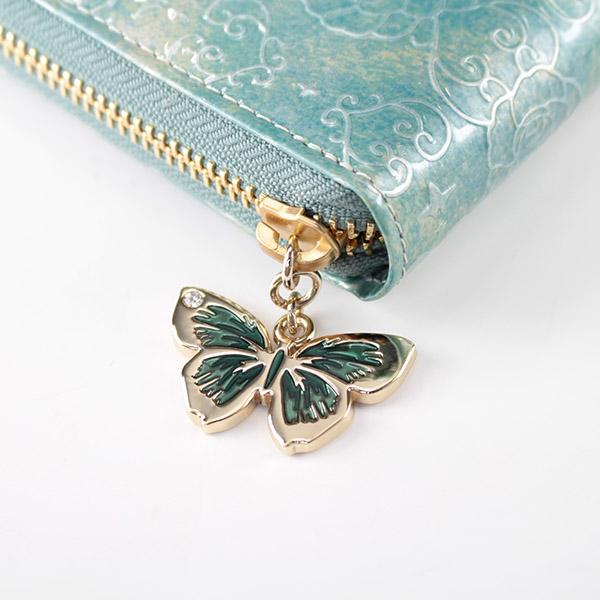 アナスイ ANNA SUI 財布 長財布 レディース ラウンドファスナー ブランド レザー エナメル 蝶 蝶々 ラベンダー/ピンク/ベージュ/エメラルドグリーン/ワイン ローズハート 311636 喜ばれるギフト_3