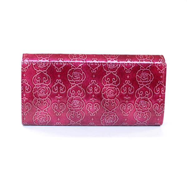 アナスイ ANNA SUI 財布 レディース 長財布 かぶせ長財布 フラップ ブランド 本皮 レザー エナメル 花柄 ピンク/ベージュ/エメラルドグリーン/ラベンダー/ワインレッド ローズハート 311630 喜ばれるギフト_10