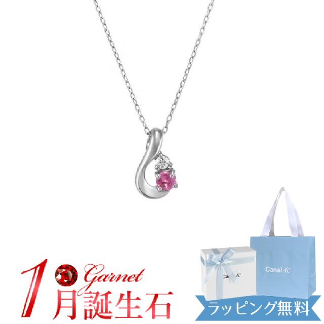 カナル4℃ ネックレス K10ホワイトゴールド ネックレス 誕生日石 1月の通販は 35,000円
