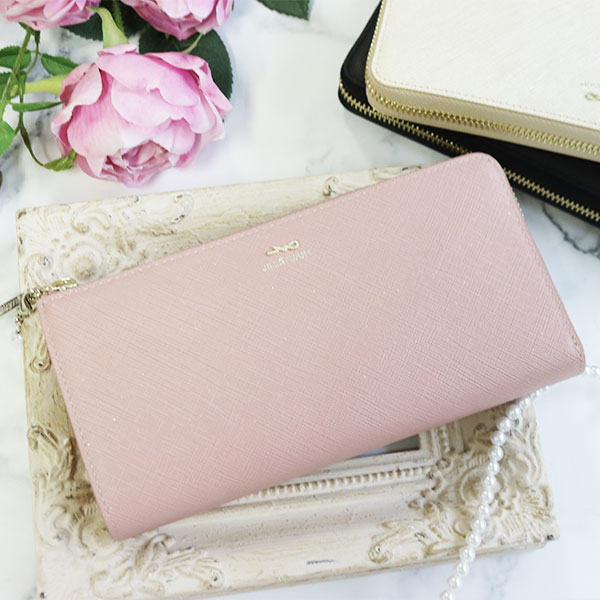 【 国内正規品 公式ショッピングバッグ 】JILLSTUART 財布 リボン L字ファスナー長財布 レディース ジルスチュアート グローリア 牛革 JSLW3AT1 ピンク ブラック プラチナ ラベンダー 喜ばれるギフト_1