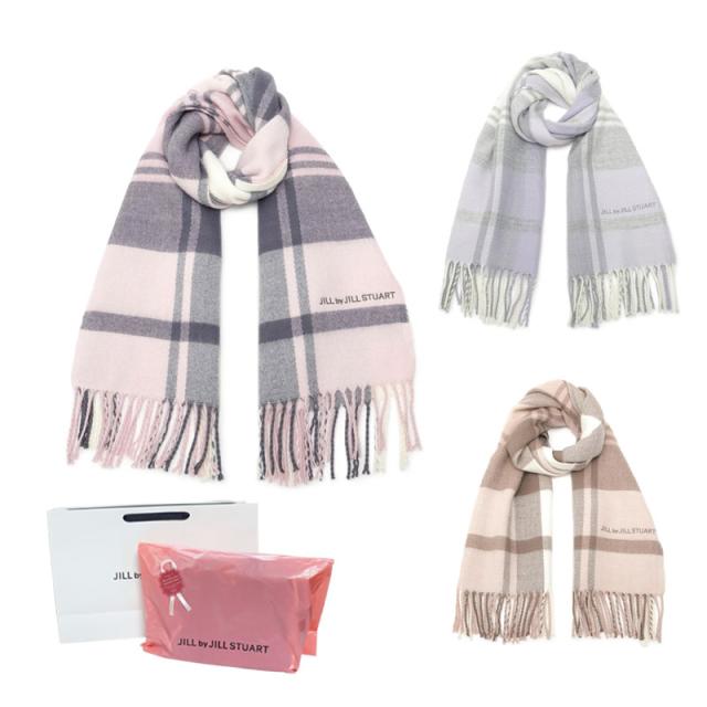 ジルバイジルスチュアート JILLbyJILLSTUART エンブロイダリーロゴチェックストール 1255298020 プレゼント クリスマス おしゃれ 学生 社会人 祝 贈り物 ストール マフラー クリスマス 娘 彼女