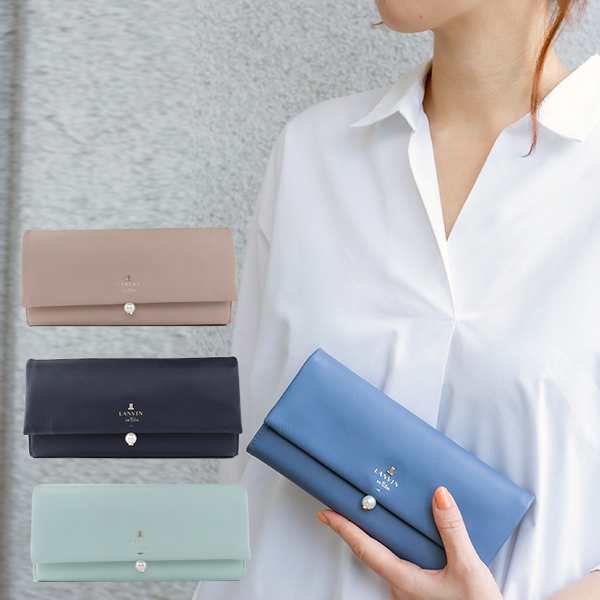 ランバン オンブルー 財布 レディース 長財布 かぶせ長財布 ランバンオンブルー シャペル 483820 本革 レザー LANVIN ラッピング 20代 30の通販は 23,700円