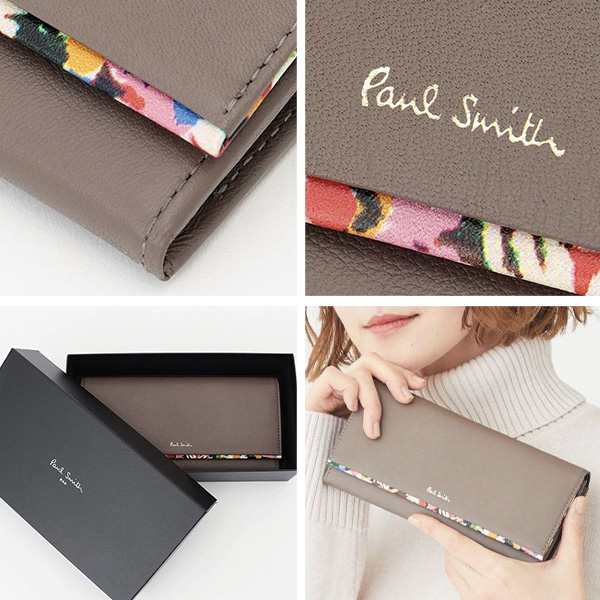 ポールスミス 財布 Paul Smith レディース かぶせ長財布 マーガレットプリントトリム 845008 W564 BPW564  LV3PNW0564｜au PAY マーケット