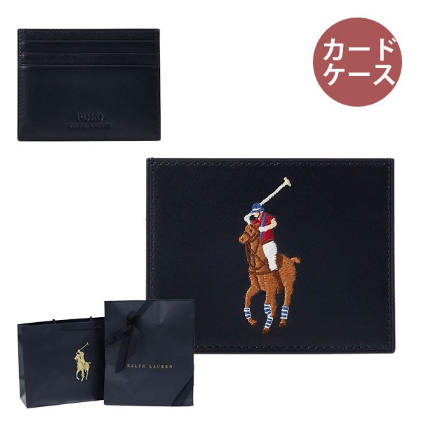 ポロラルフローレン カードケース 名刺入れ メンズ Big Pony 牛革 POLO