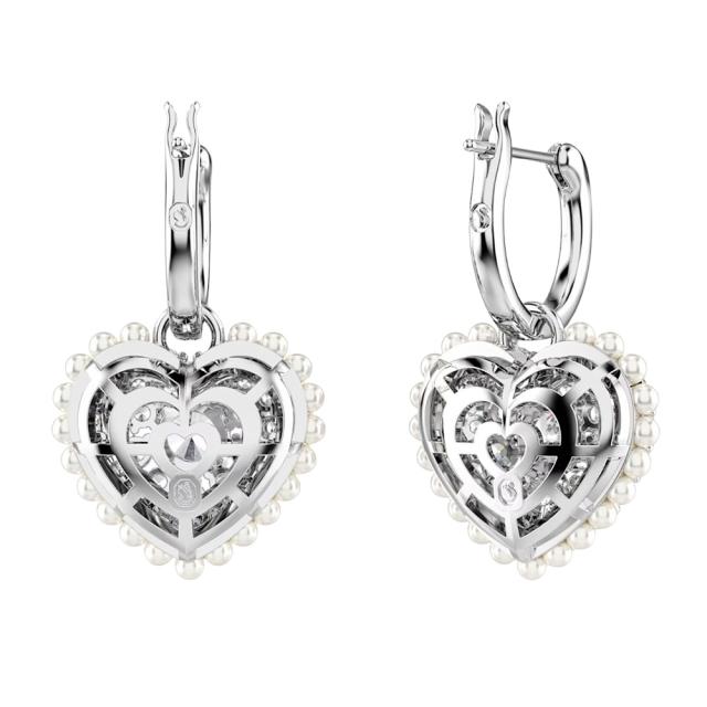 【SWAROVSKI】Hyperbola ドロップピアス 5684384 Swarovski Hyperbola Rhodium Plated Crystal Pearl Heart Drop