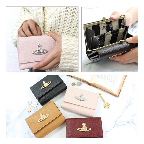 ヴィヴィアンウエストウッド 二つ折り レディース 折り財布 がま口 牛革 本革 レザー ブラック キャメル ピンク ワインレッド EXECUTIVE 3218C92 ブランド ヴィヴィアン 財布 プレゼント   の通販は