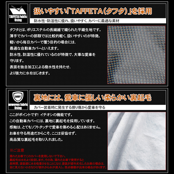 4層構造 カーカバー ボディーカバー 車種専用 SPADE スペイド TOYOTA トヨタ【キズがつかない裏生地】【配送種別:B】_2