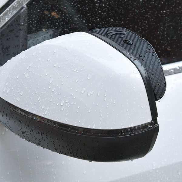 ドアミラー　バイザー＆撥水フィルム　雨雪避け ２枚　自動車　汎用　ブラック