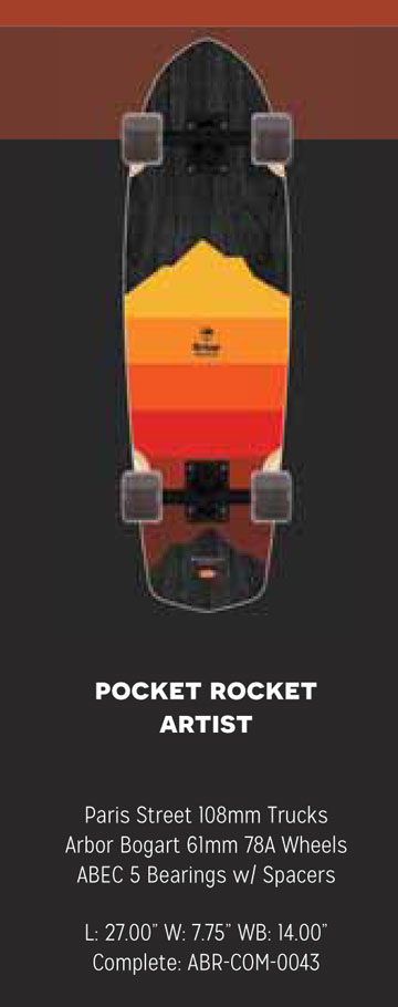 【在庫限り最終特価】 ARBOR SKATEBOARDS [ POCKET ROCKET ARTIST @27000] アーバー ロング スケートボード コンプリートの通販は