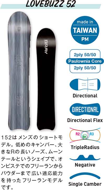 GRAY SNOWBOARDS [ LOVEBUZZ @94000] グレイ スノーボード【正規代理店商品】【送料無料】の通販は