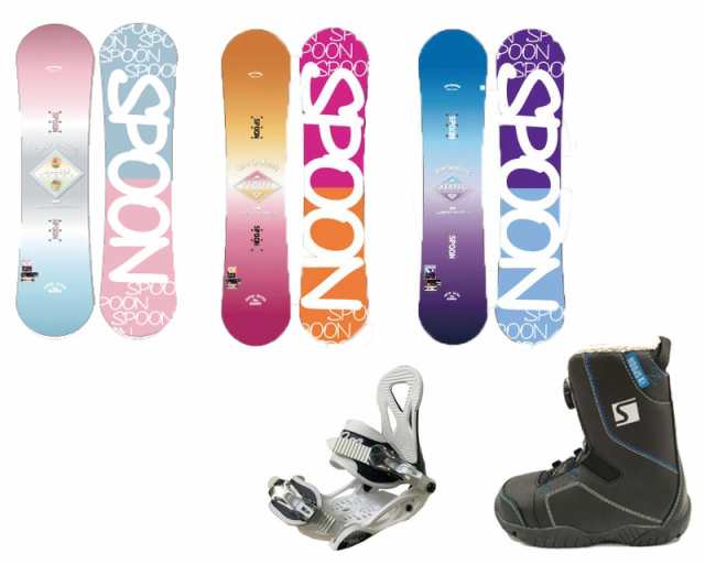 SPOON SNOWBOARDS [ 3年使える！ スプーン キッズ スノーボード 専用バッグ付4点セット ＠58600]【正規代理店商品】