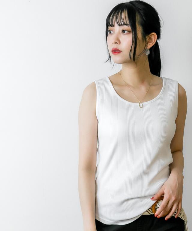 2WAYランダムリブタンクトップ レディース おしゃれ リブタンク v  