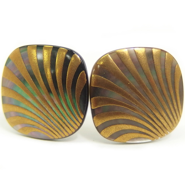 Mt Artigiano 幾何学模様の黒蝶貝蒔絵カフス カフリンクス カフスボタン の通販はau Pay マーケット カフスマニア