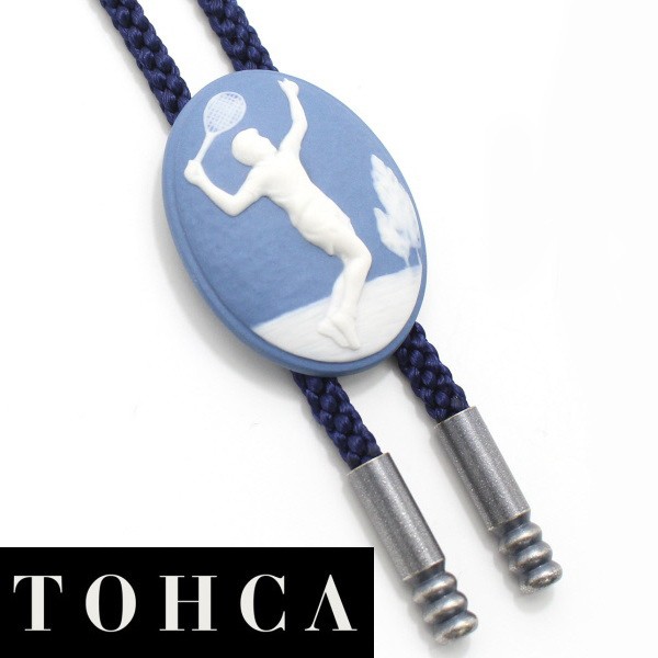 【陶華・TOHCA】【取寄品】オーバル・テニスプレイヤー・ブルーのループタイ(ポーラー・タイ)