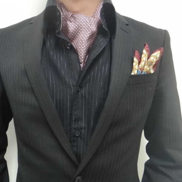 Salvatore Argenio 帆船と王冠とナポリの紋章 海老茶のポケットチーフの通販はau Pay マーケット カフスマニア