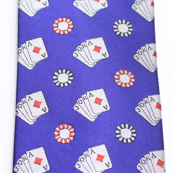 青 気分はカジノディーラー ポーカー トランプ チップの刺繍柄面白ネクタイの通販はau Pay マーケット カフスマニア