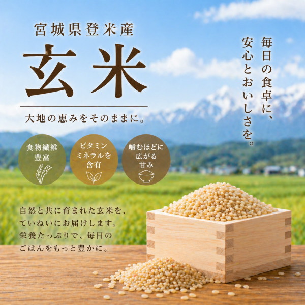 令和7年産 送料無料 宮城県登米産 まなむすめ 玄米 30kg 玄米食 検査一等米 単一原材料 もちもち美味しいお米 ＊沖縄県送料別途5,000円_1