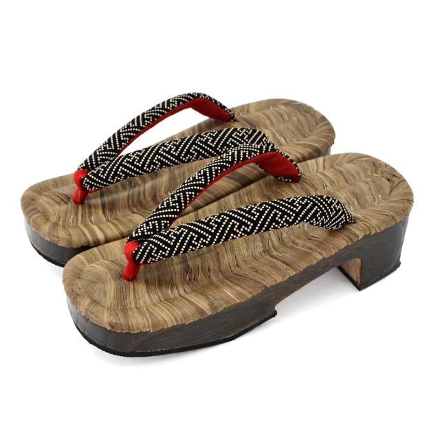 下駄 レディース 日本製 竹皮 桐 みかも下駄 軽量 阿波しじら 印伝 烏