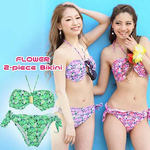 水着 レディース ビキニ 花柄 フラワー PixyParty プチフラワービキニ 2点セット (rs-swim-060m) [宅配B]【送料無料】  カラフル おしゃれ｜au PAY マーケット