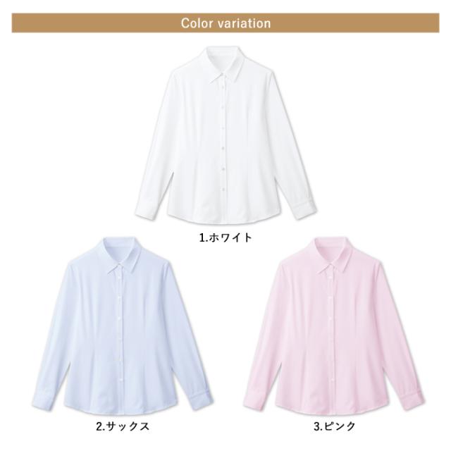 事務服 ブラウス レディース 長袖 制服 nuovo 秋冬 春 FOLK 白 ホワイト ピンク ブルー 医療事務 受付 オフィス イージーケア おうちで洗える 送料無料 事務服 ブラウス レディース 長袖 制服 nuovo 秋冬 春 FOLK ノー