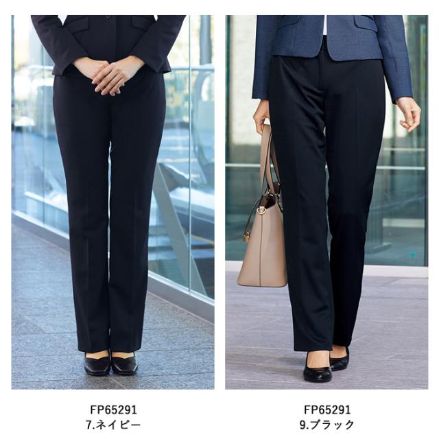 事務服 パンツ レディース 制服 nuovo 秋冬 春 FOLK ニットパンツ【送料無料】黒 ブラック ネイビー 医療事務 受付 接客 冠婚葬祭 セレモニー クリニック サロン オフィス スーツ ポケット ストレッチ 大きいサイズ おうちで洗える 抗菌 防臭_2