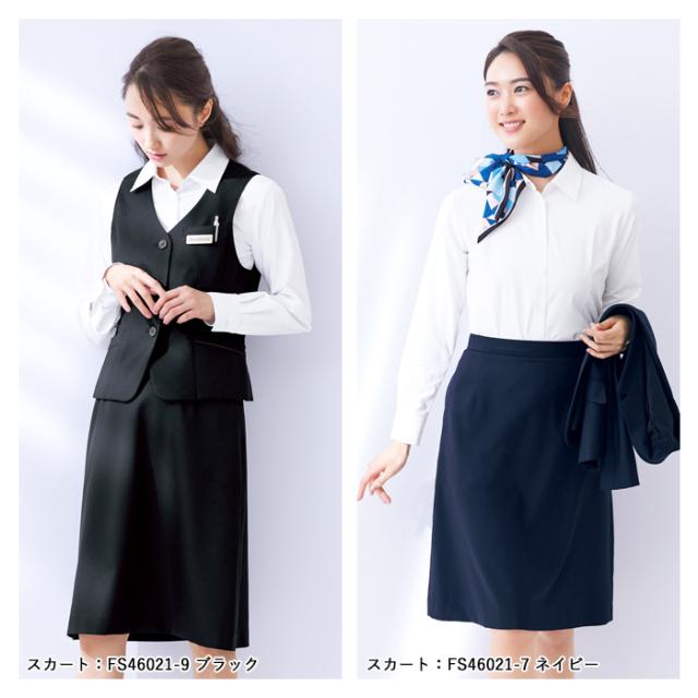 事務服 スカート レディース 制服 nuovo 秋冬 春 FOLK 脇ゴム Aライン